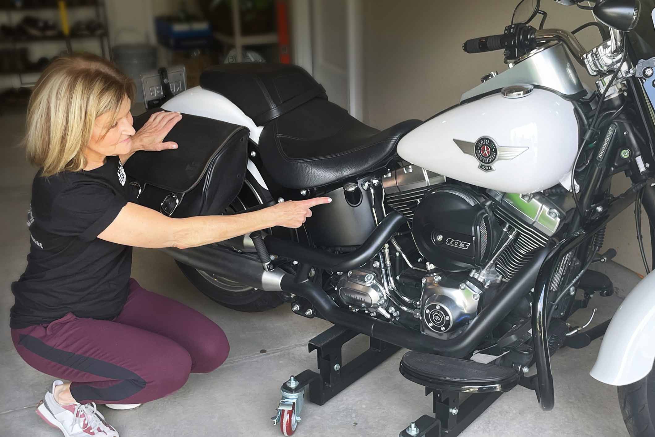 Performing a motorcycle oil change