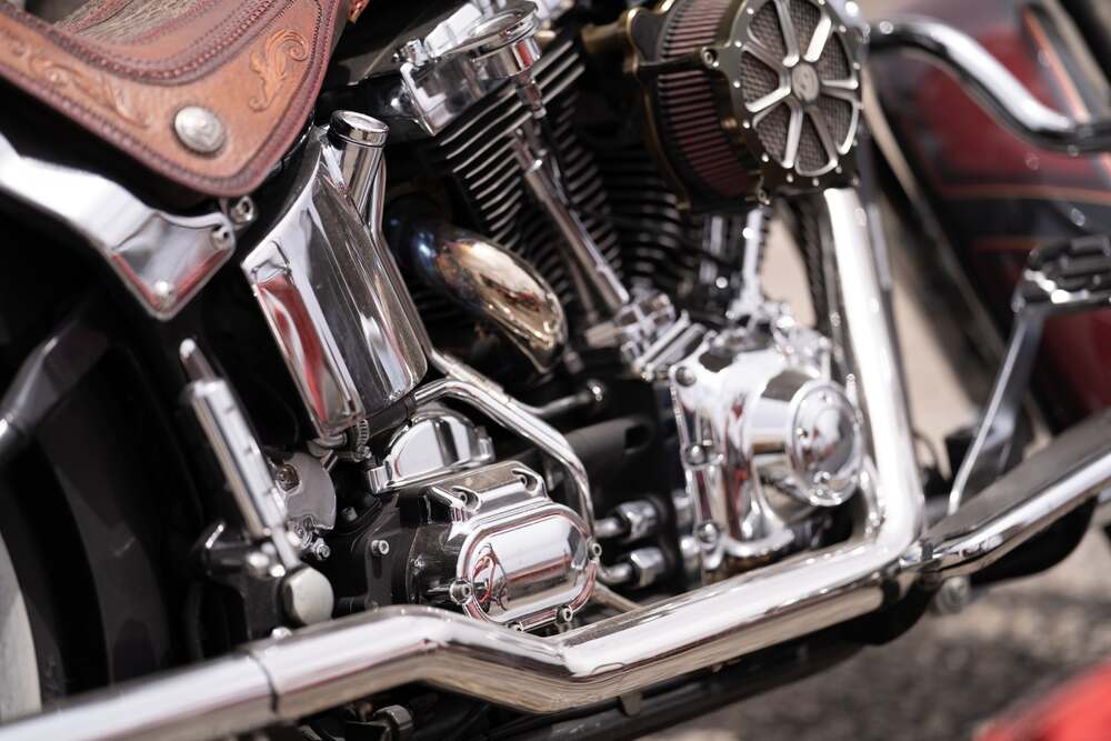 Shiny chrome on motorcycle