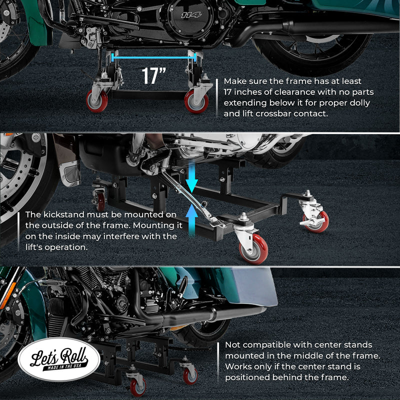Let's Roll Cruiser Dolly and jack compact footprint